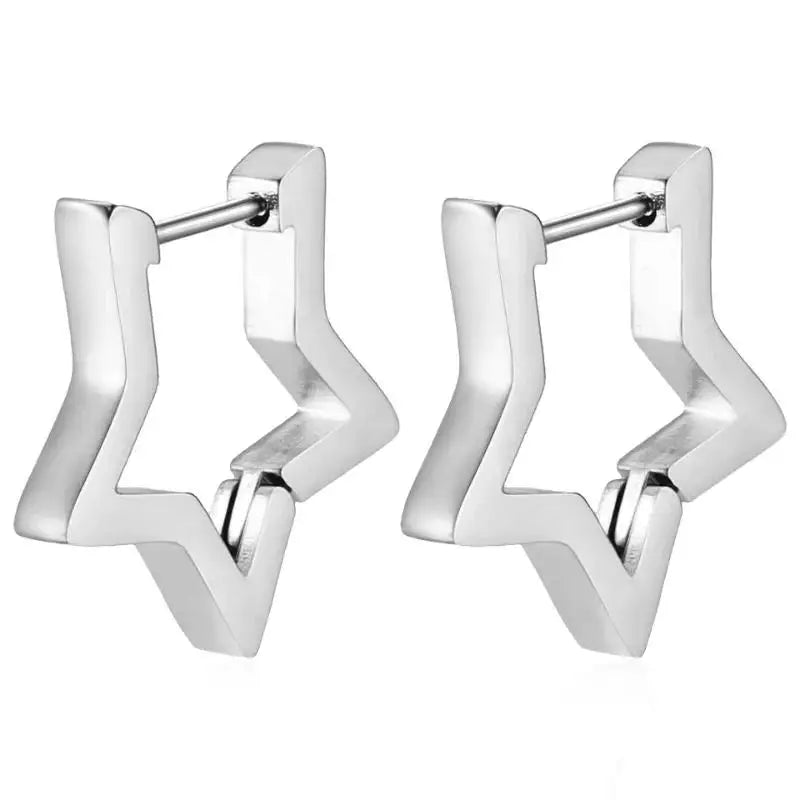 Stainless Steel Gold Color Square Hoop Earrings for Women Punk Hip-Hop Metal Geometric Earrings Trend 2024 Fashiom Jewelry Party