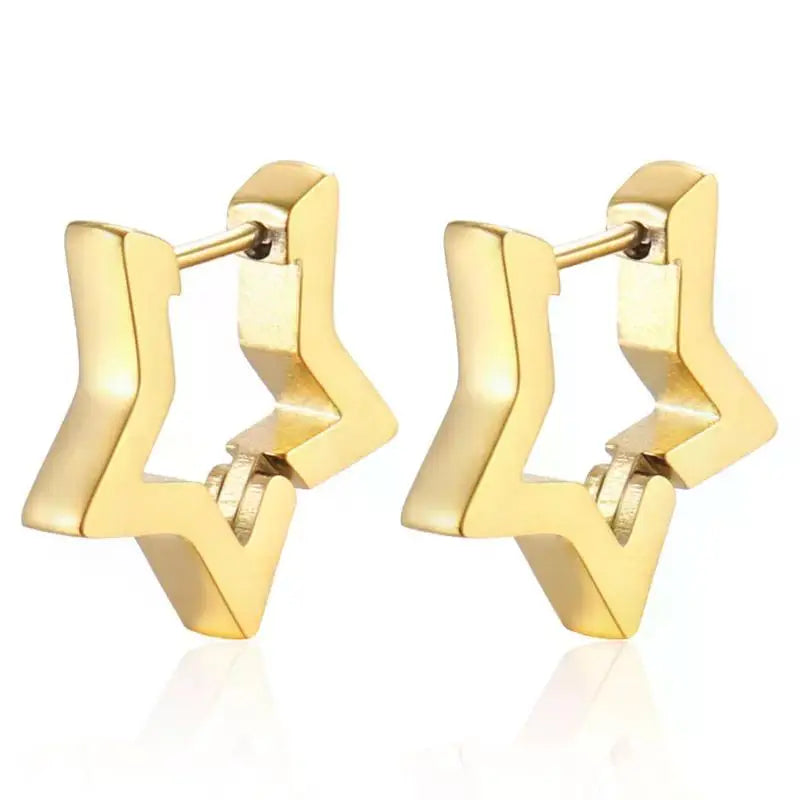 Stainless Steel Gold Color Square Hoop Earrings for Women Punk Hip-Hop Metal Geometric Earrings Trend 2024 Fashiom Jewelry Party
