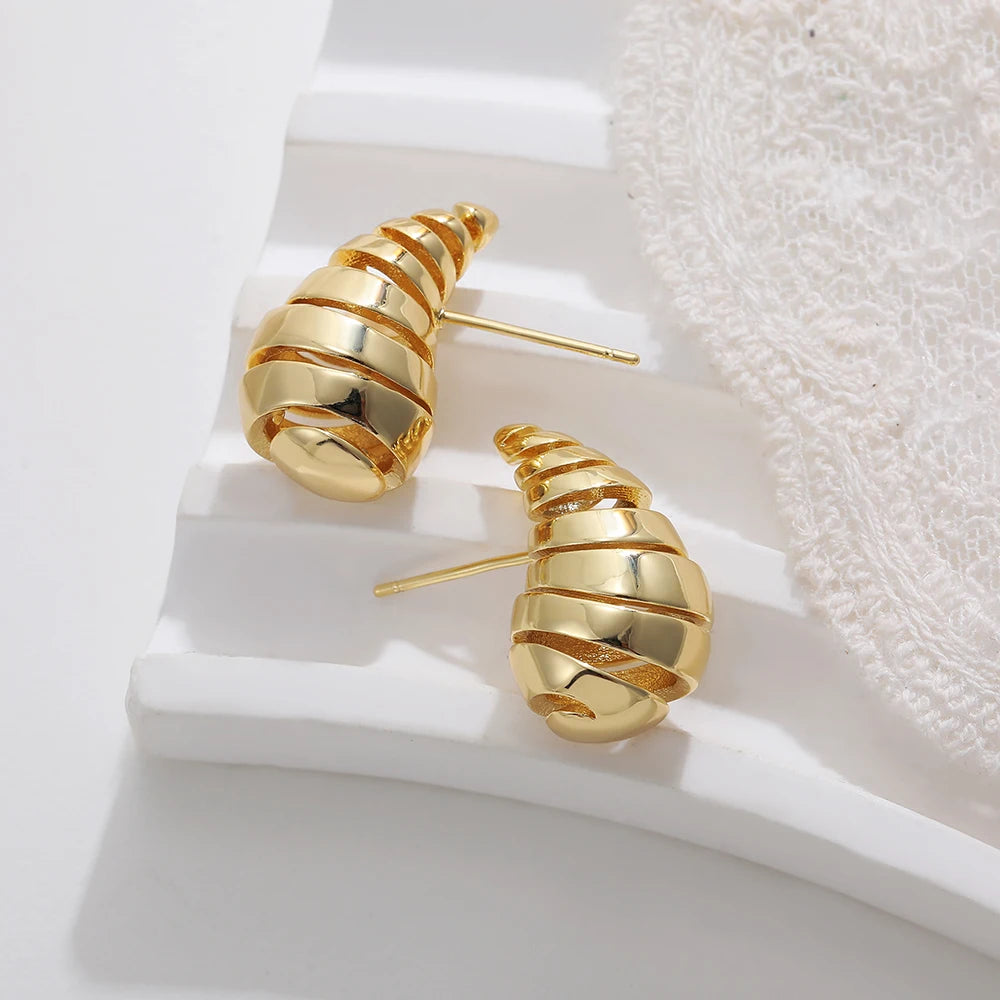 Exaggerate 50mm Big Water Drop 18K Gold Plated Metal Oversize Dupes Thick Drop Earrings Lightweight Stainless Steel Jewelry New