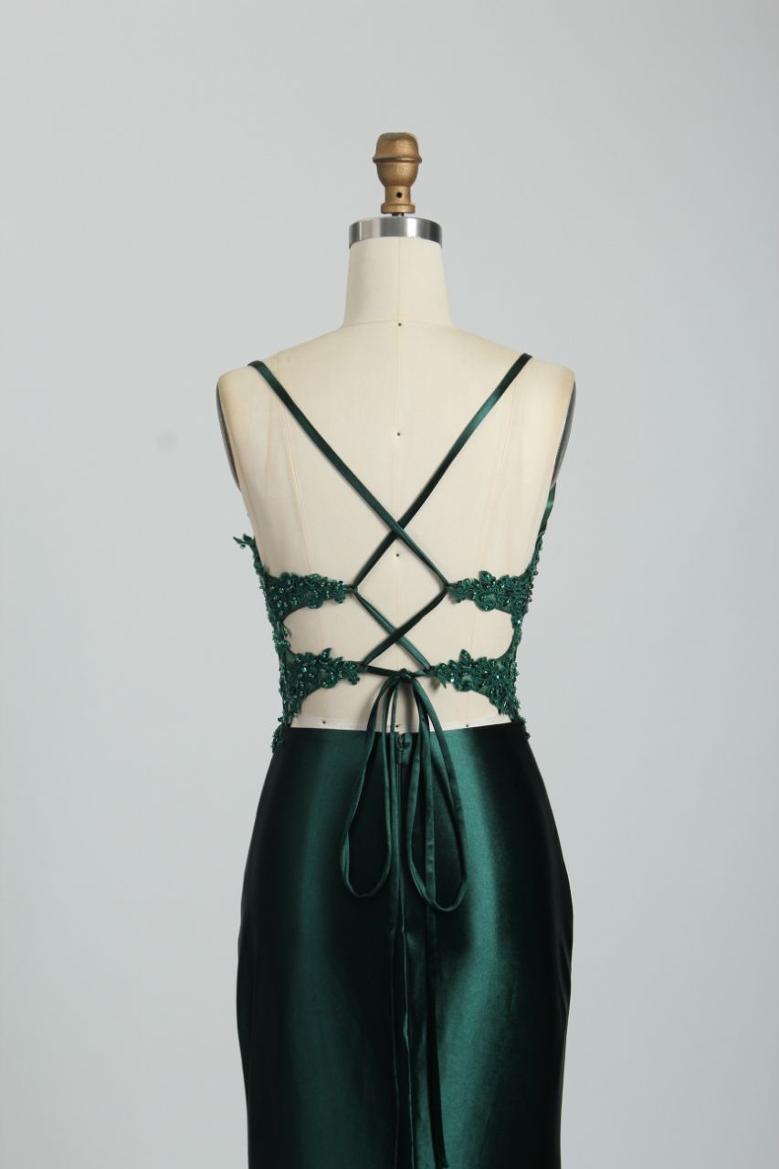 Glamour Lace Mermaid Prom Gown with High Slit - Redefine Elegance