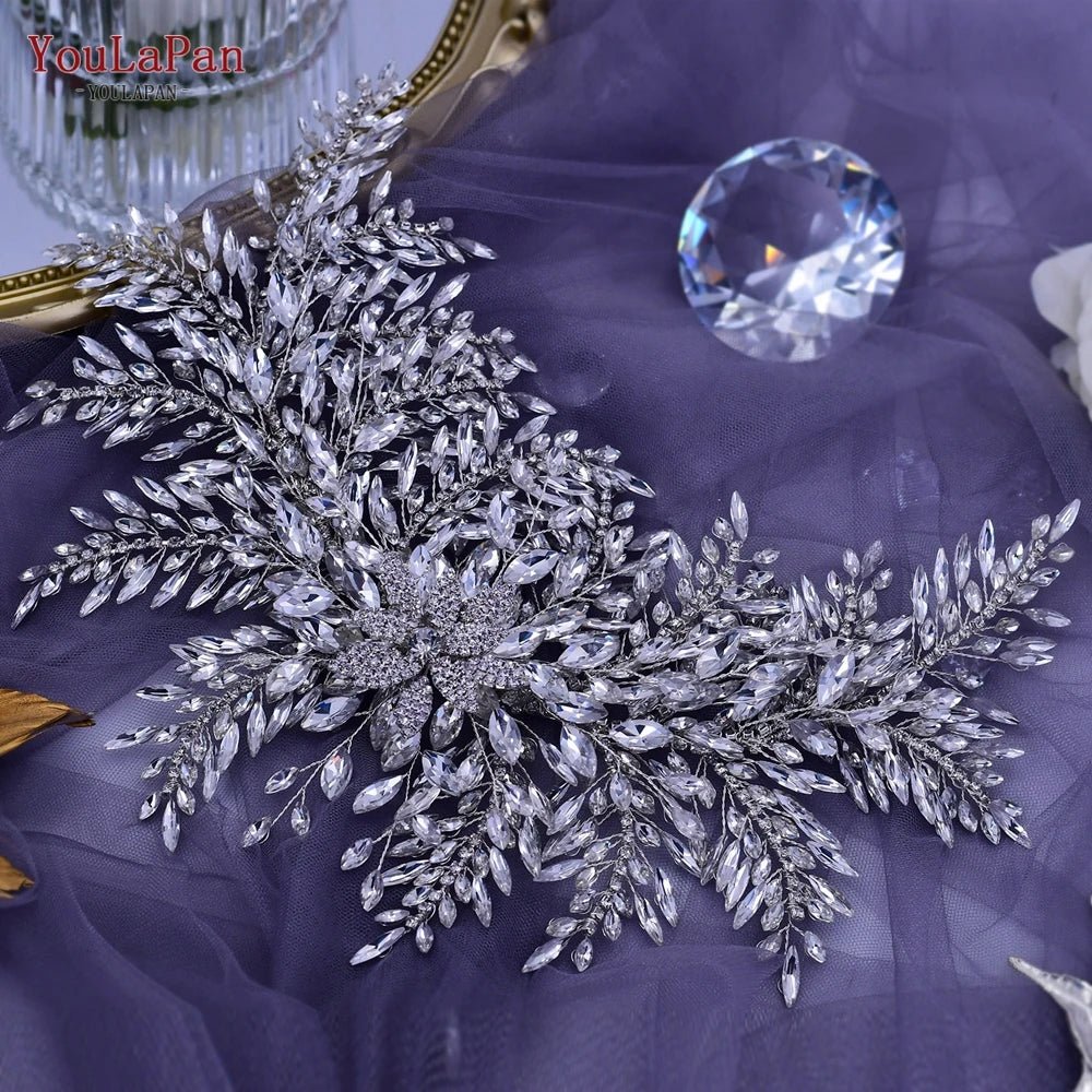 TOPQUEEN Luxurious Bridal Headband Wedding Headwear Bride Hair Decoration Wedding Accessories Pageant Crown Women Tiara