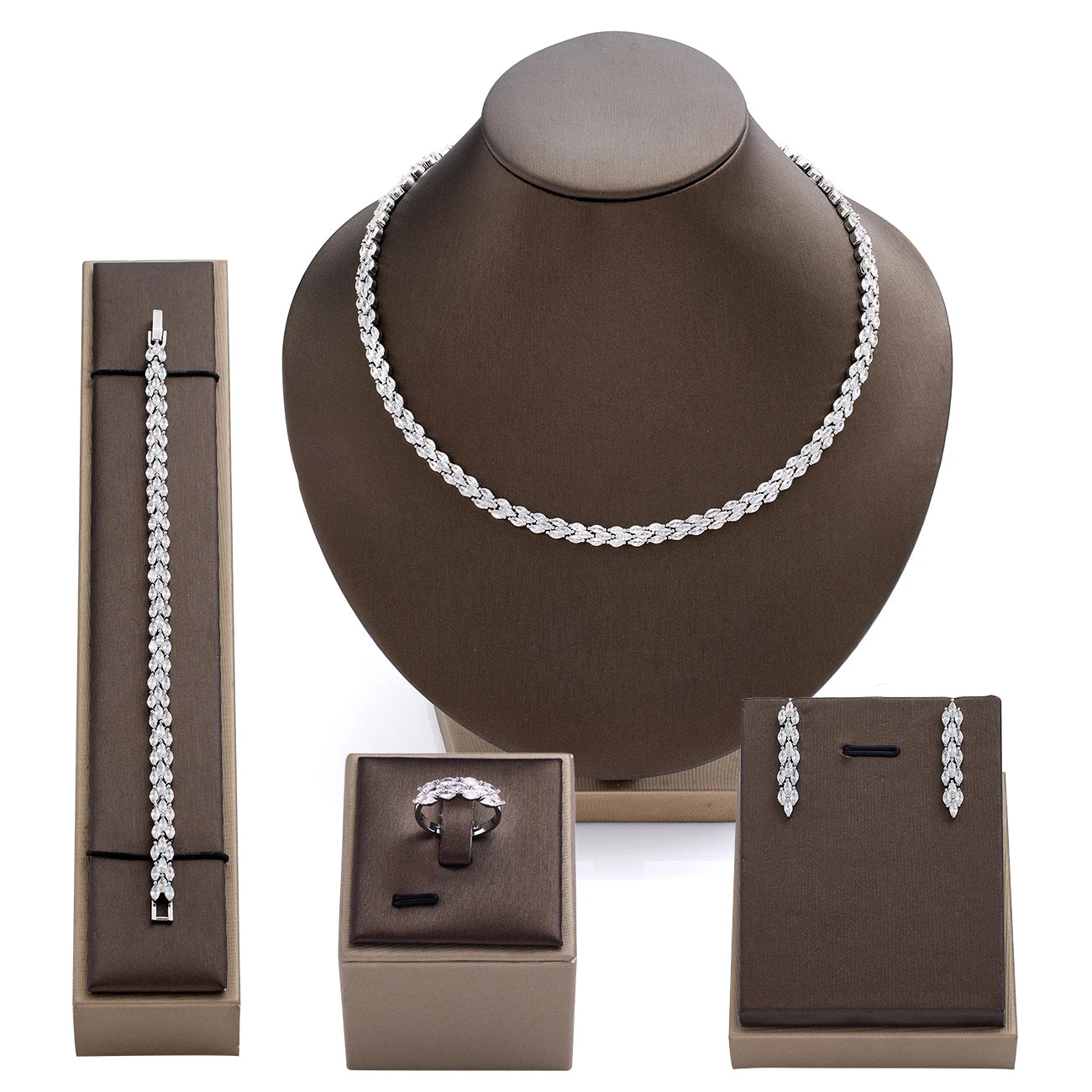 Hotsale African 4pcs Bridal Jewelry Sets New Fashion Dubai Jewelry Set For Women Wedding Party Accessories Design
