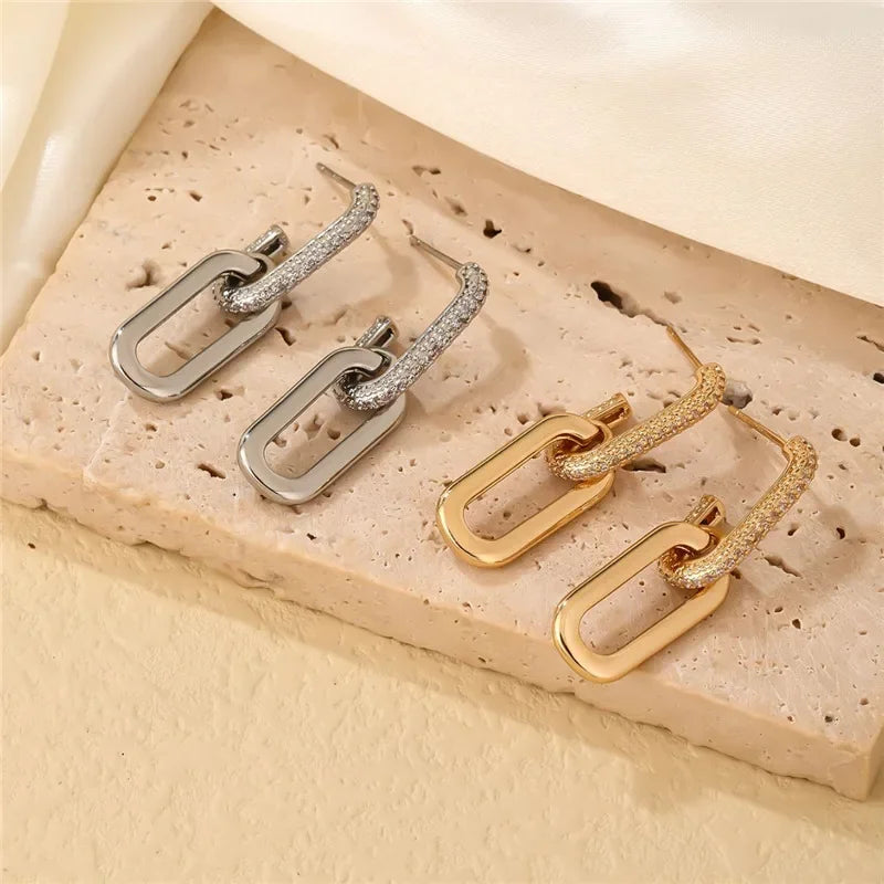 MiHan Fashion Jewelry European and American Design Metal Earrings For Women 2024 Trend New Exaggerative Ear Accessories