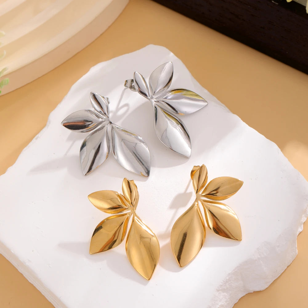 New European and American fashionable stainless steel minimalist geometric women's earrings jewelry