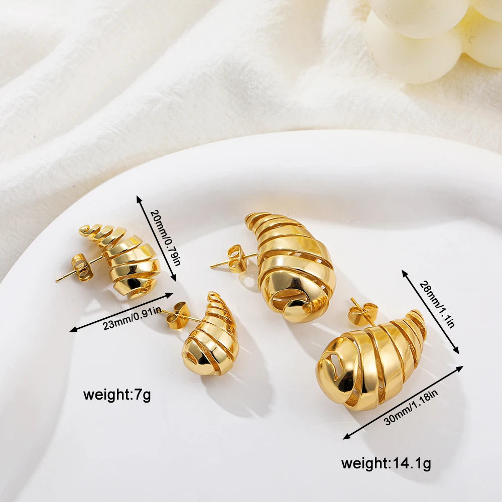 Exaggerate 50mm Big Water Drop 18K Gold Plated Metal Oversize Dupes Thick Drop Earrings Lightweight Stainless Steel Jewelry New