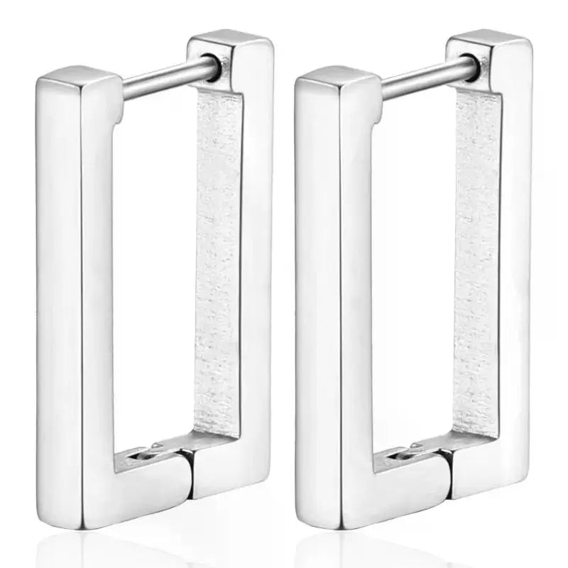Stainless Steel Gold Color Square Hoop Earrings for Women Punk Hip-Hop Metal Geometric Earrings Trend 2024 Fashiom Jewelry Party