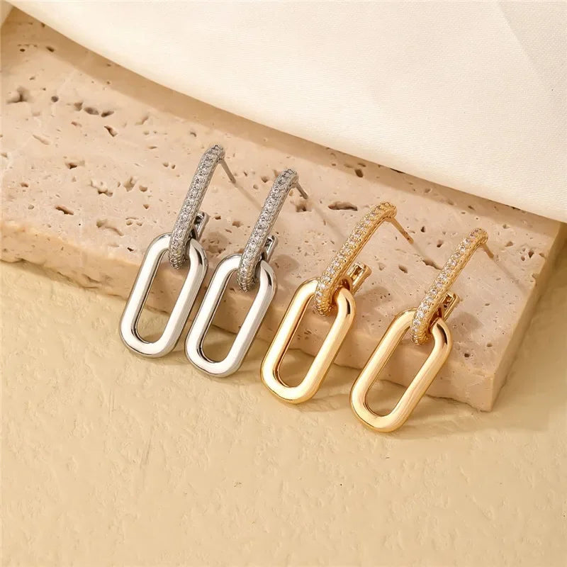 MiHan Fashion Jewelry European and American Design Metal Earrings For Women 2024 Trend New Exaggerative Ear Accessories
