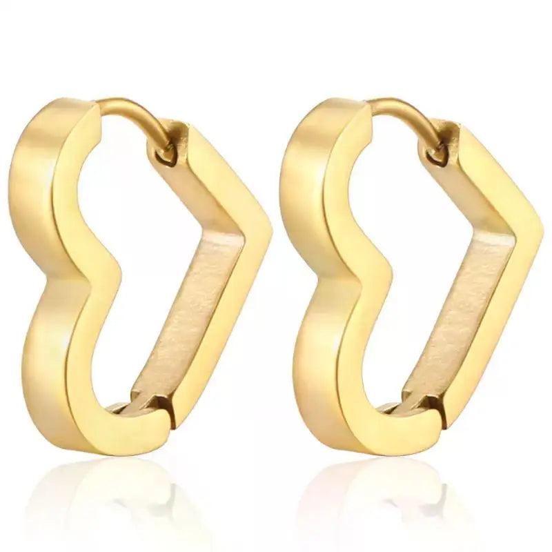 Stainless Steel Gold Color Square Hoop Earrings for Women Punk Hip-Hop Metal Geometric Earrings Trend 2024 Fashiom Jewelry Party