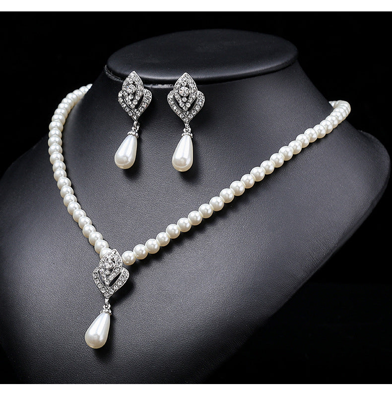 Pearl Necklace Set Women's Wedding Necklace Set Alloy