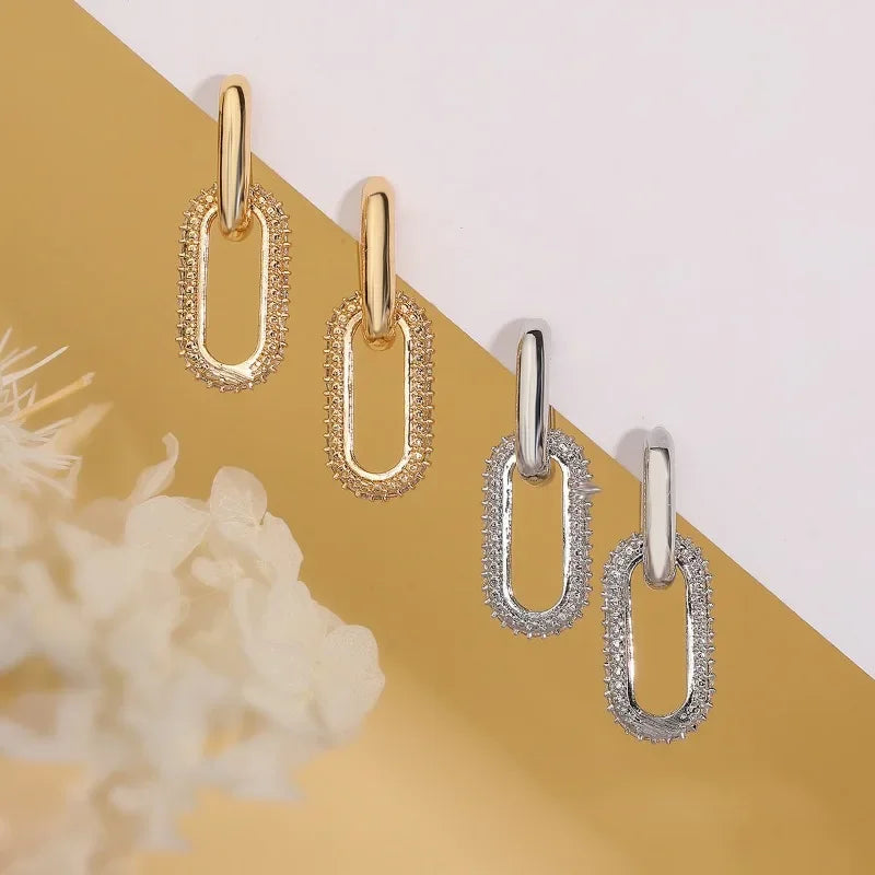 MiHan Fashion Jewelry European and American Design Metal Earrings For Women 2024 Trend New Exaggerative Ear Accessories
