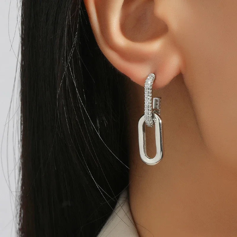 MiHan Fashion Jewelry European and American Design Metal Earrings For Women 2024 Trend New Exaggerative Ear Accessories