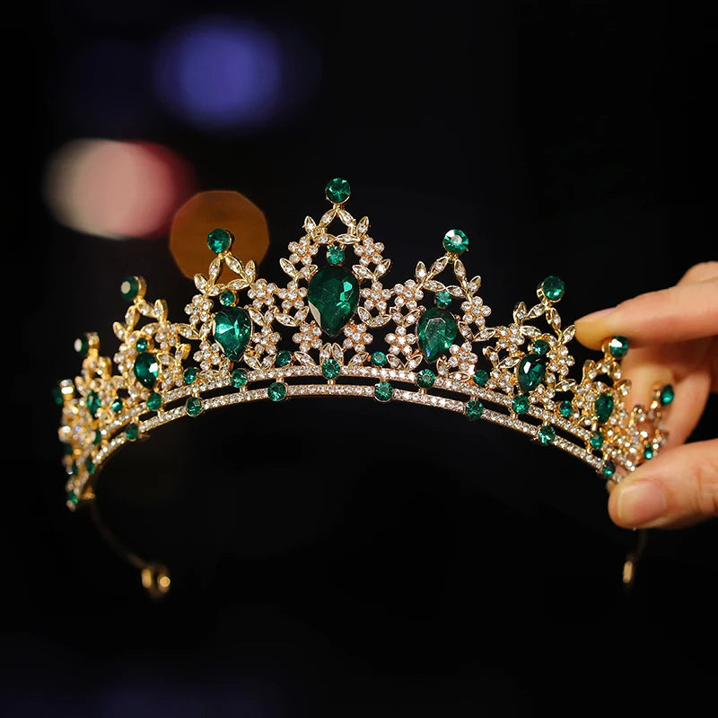 Itacazzo Bridal Headwear A Green Lady Fashion Wedding Princess Rhinestone Classic Tiaras Girl Romantic Birthday Crown
