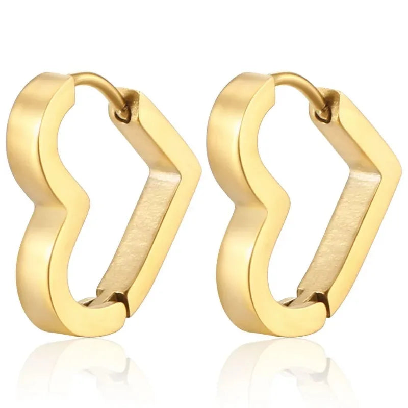 Stainless Steel Gold Color Square Hoop Earrings for Women Punk Hip-Hop Metal Geometric Earrings Trend 2024 Fashiom Jewelry Party
