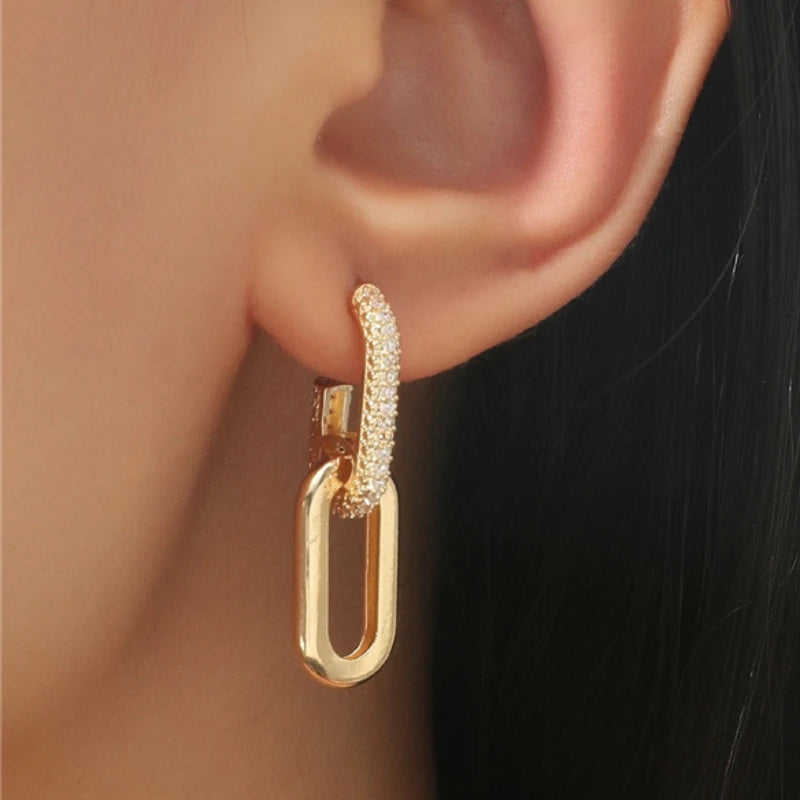 MiHan Fashion Jewelry European and American Design Metal Earrings For Women 2024 Trend New Exaggerative Ear Accessories