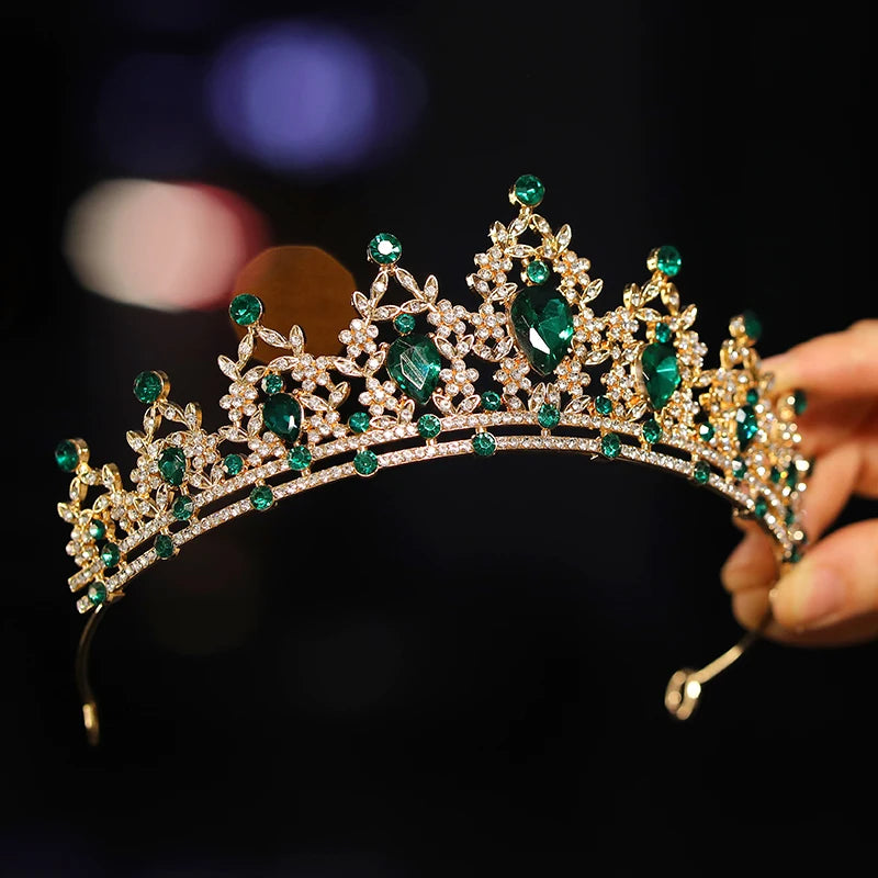 Itacazzo Bridal Headwear A Green Lady Fashion Wedding Princess Rhinestone Classic Tiaras Girl Romantic Birthday Crown