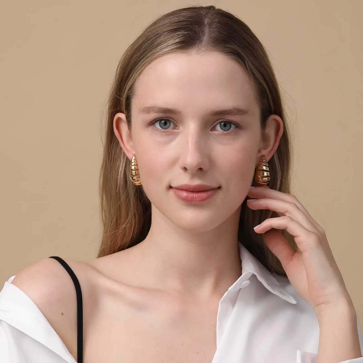 Exaggerate 50mm Big Water Drop 18K Gold Plated Metal Oversize Dupes Thick Drop Earrings Lightweight Stainless Steel Jewelry New