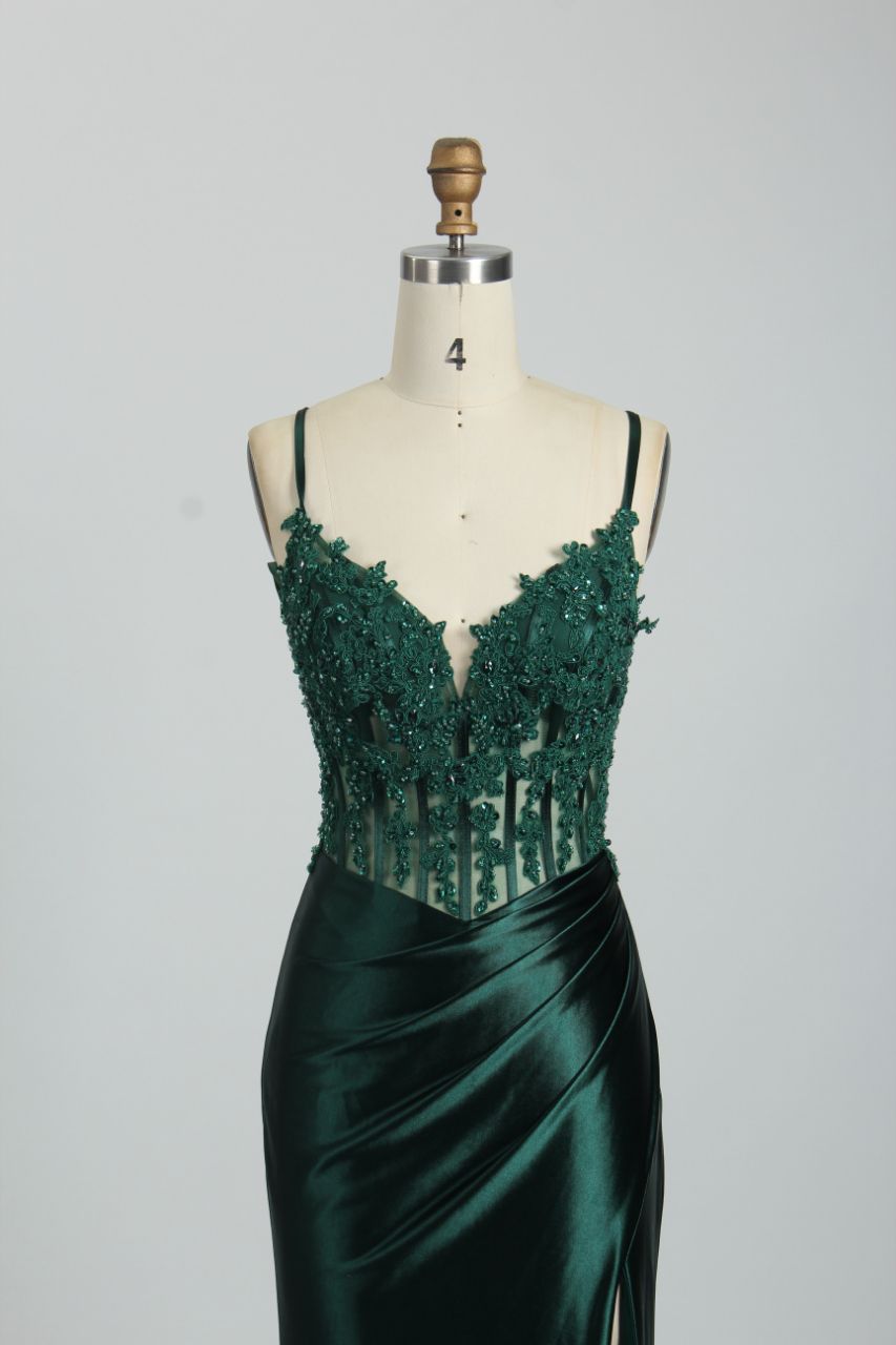 Glamour Lace Mermaid Prom Gown with High Slit - Redefine Elegance